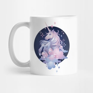 Pastel Pink and Blue Magical Crystal Unicorn Mug